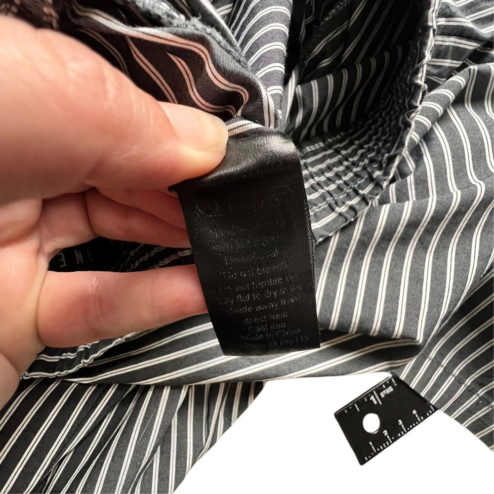 Lioness Navy Blue White Striped Elastic Waist Pajama Pants Small - Picture 11 of 11